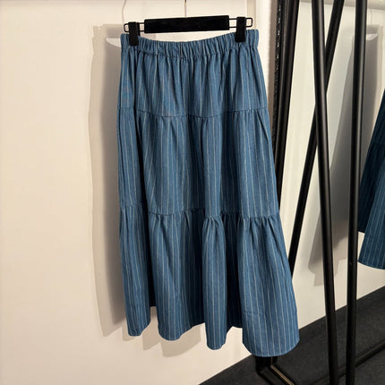 RALPH LAUREN 26S HIGH WAIST DENIM MIDI SKIRT 463