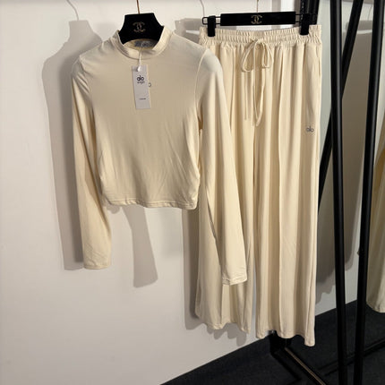 ALO 26S LONG-SLEEVE TOP & WIDE-LEG PANTS SET 356
