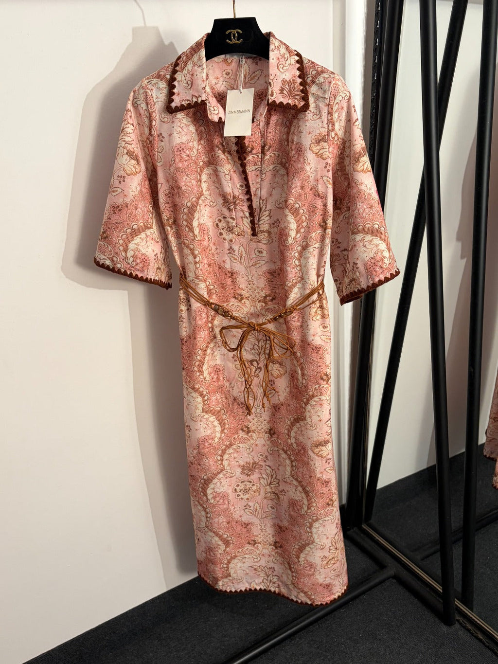 ZIMMERMANN 26S SHORT-SLEEVE WAIST-CINCHED DRESS STYLE 92