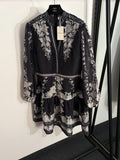 ZIMMERMANN 26S PATTERNED LONG-SLEEVE DRESS STYLE 83
