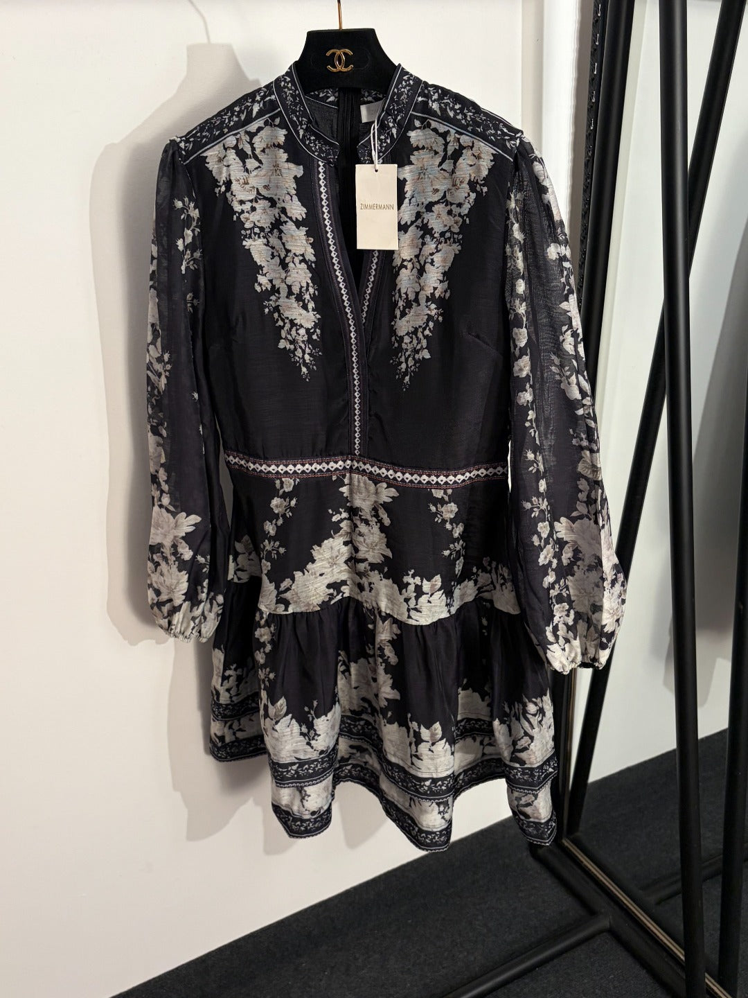 ZIMMERMANN 26S PATTERNED LONG-SLEEVE DRESS STYLE 83