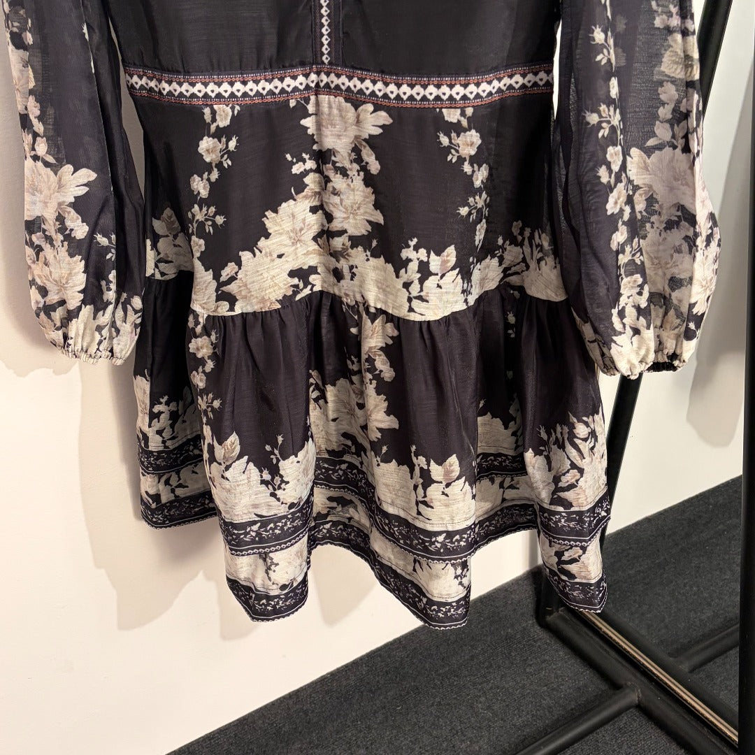 ZIMMERMANN 26S PATTERNED LONG-SLEEVE DRESS STYLE 83