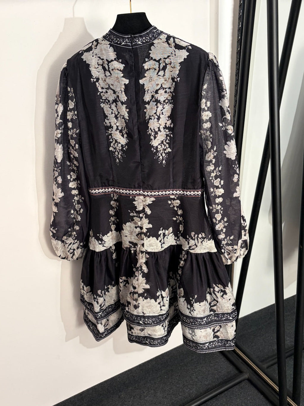 ZIMMERMANN 26S PATTERNED LONG-SLEEVE DRESS STYLE 83