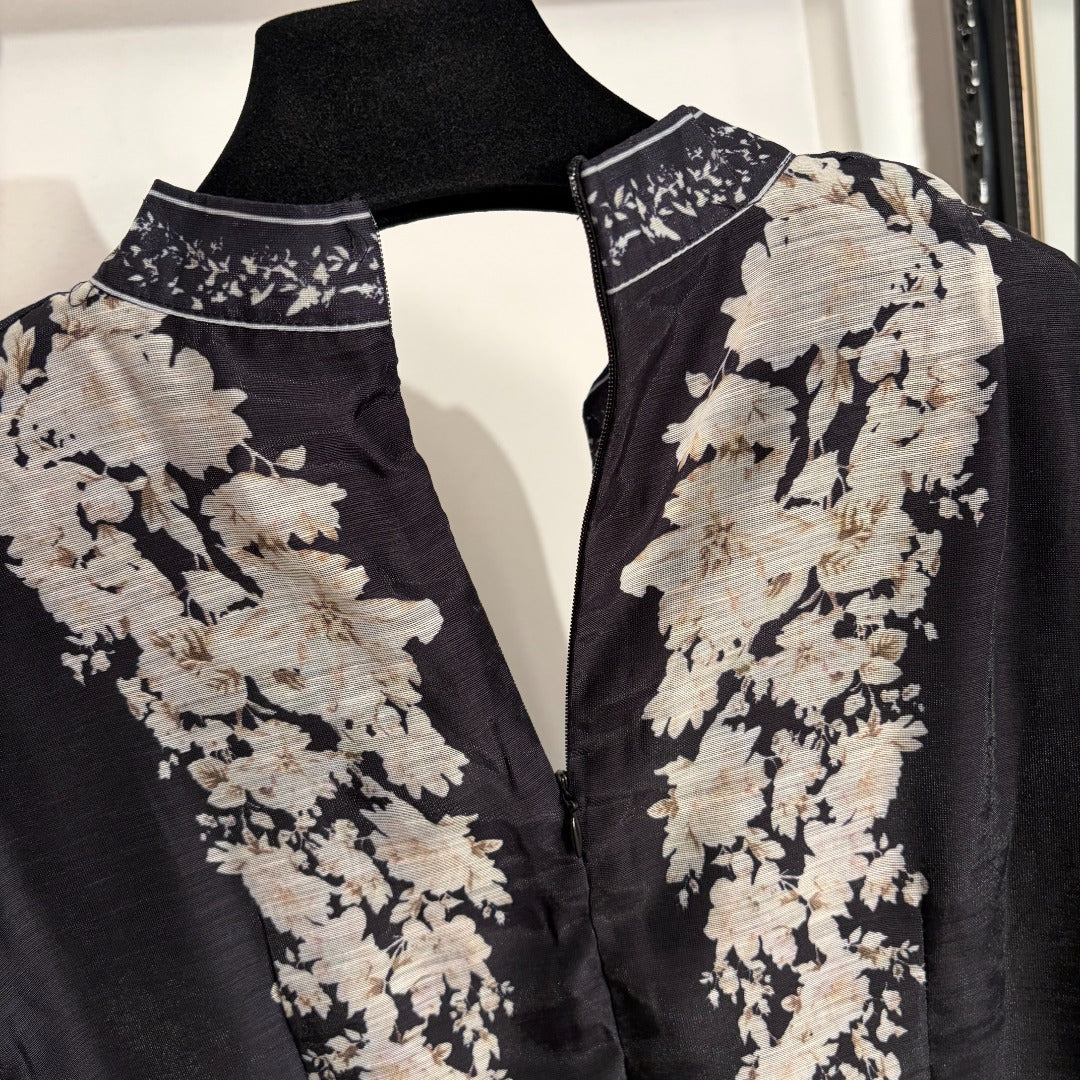 ZIMMERMANN 26S PATTERNED LONG-SLEEVE DRESS STYLE 83