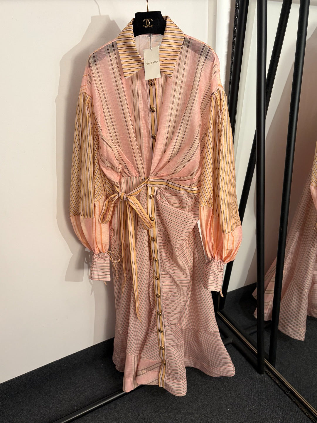 ZIMMERMANN 26S PUFF SLEEVE WAIST-CINCHED DRESS STYLE 56