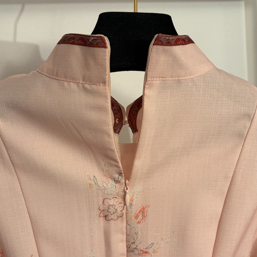ZIMMERMANN 26S STAND COLLAR WAIST-CINCHED DRESS STYLE 53