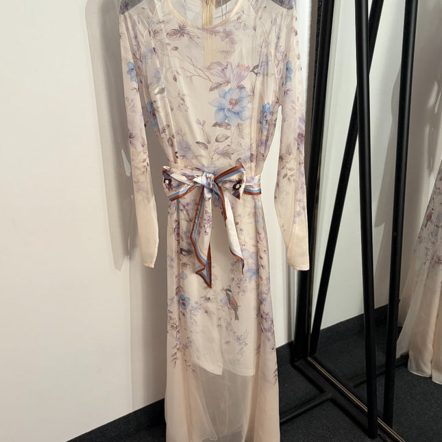 ZIMMERMANN 26S LONG-SLEEVE WAIST-CINCHED DRESS STYLE 49