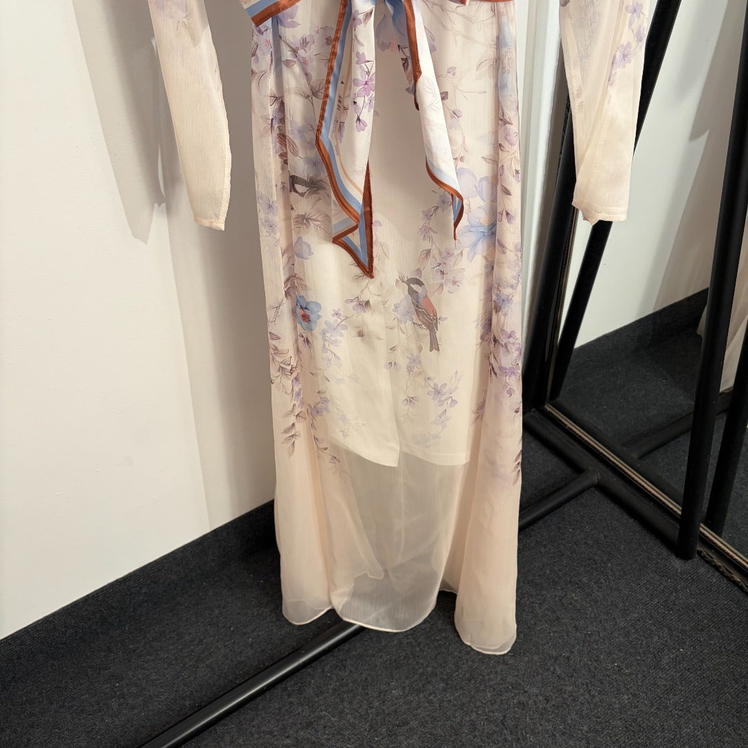 ZIMMERMANN 26S LONG-SLEEVE WAIST-CINCHED DRESS STYLE 49