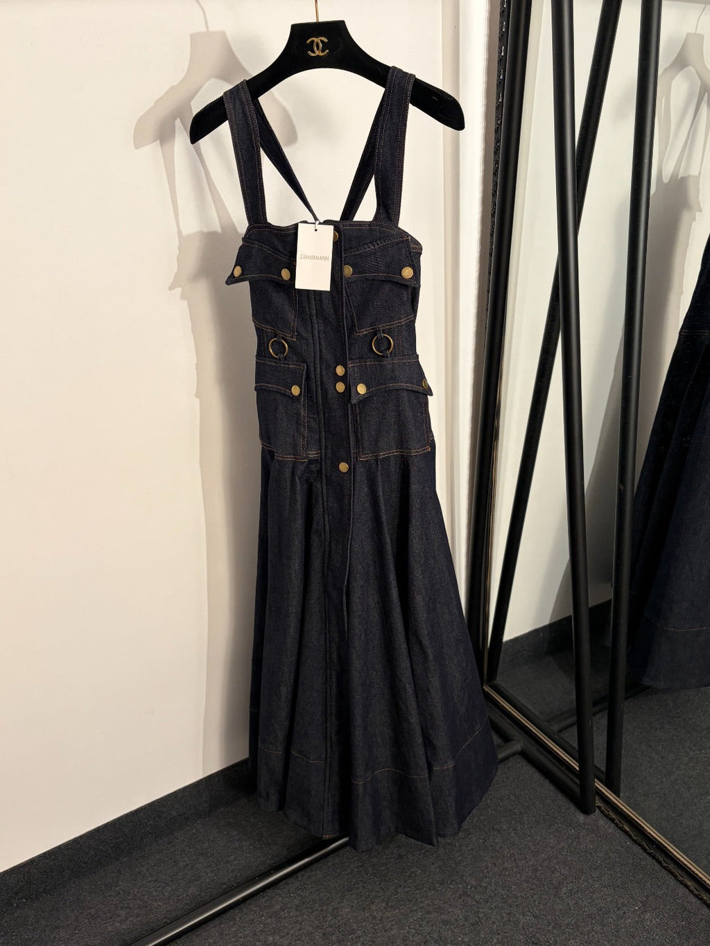 ZIMMERMANN 26S DENIM PINAFORE DRESS STYLE 34