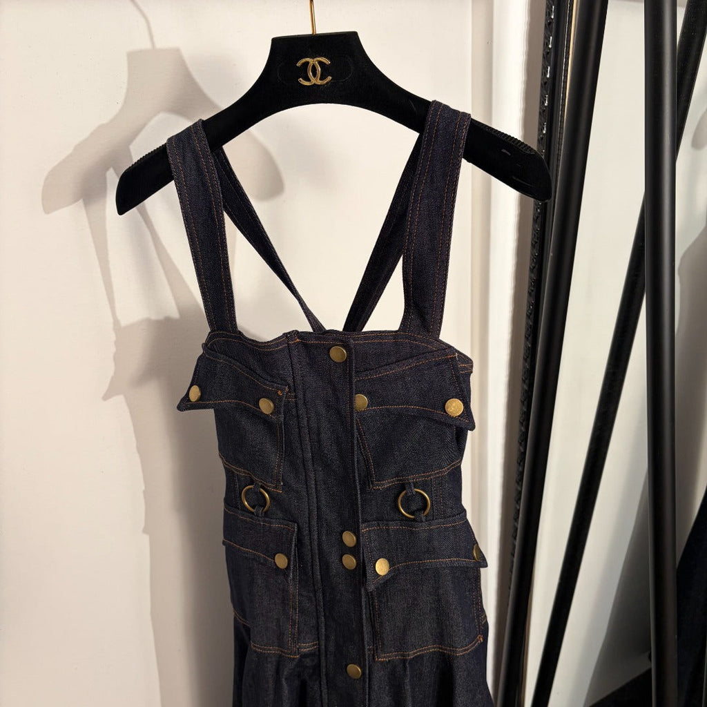 ZIMMERMANN 26S DENIM PINAFORE DRESS STYLE 34