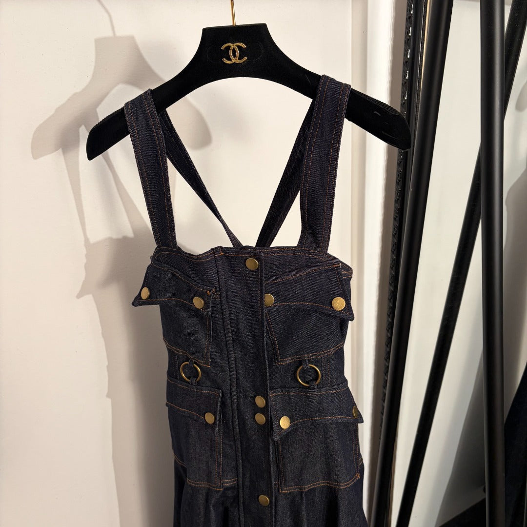 ZIMMERMANN 26S DENIM PINAFORE DRESS STYLE 34