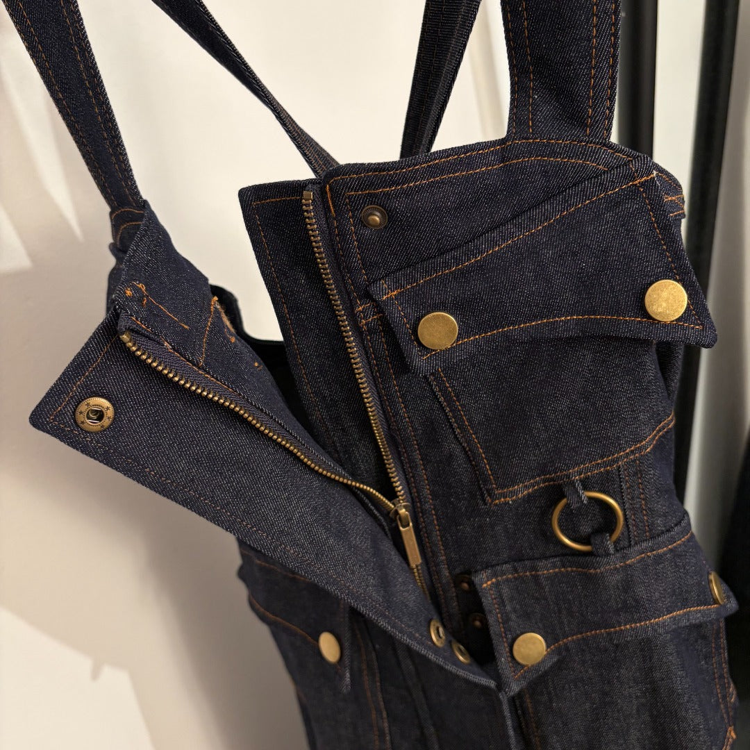 ZIMMERMANN 26S DENIM PINAFORE DRESS STYLE 34