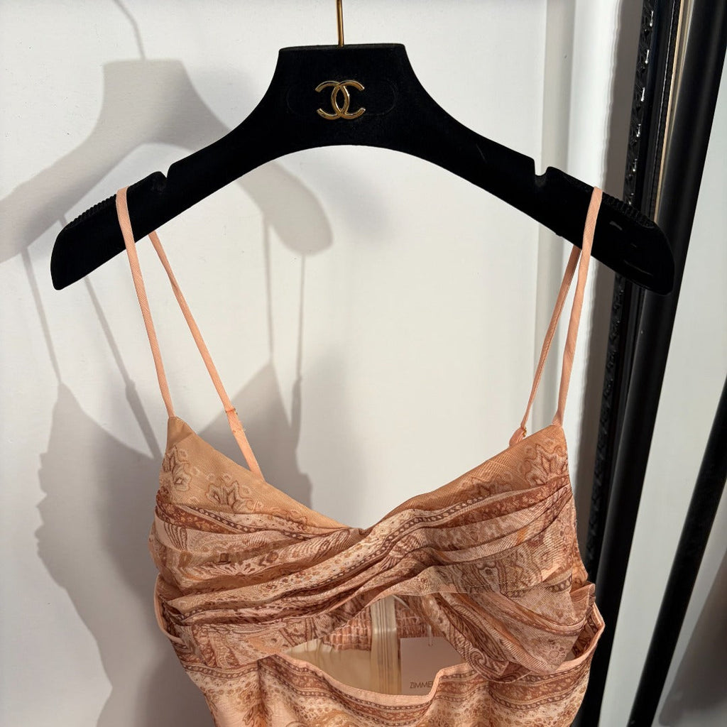 ZIMMERMANN 26S PATTERNED CAMI DRESS STYLE 10