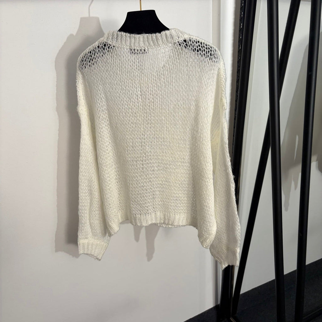 LOEWE 26S OPEN KNIT LONG SLEEVE SWEATER 452