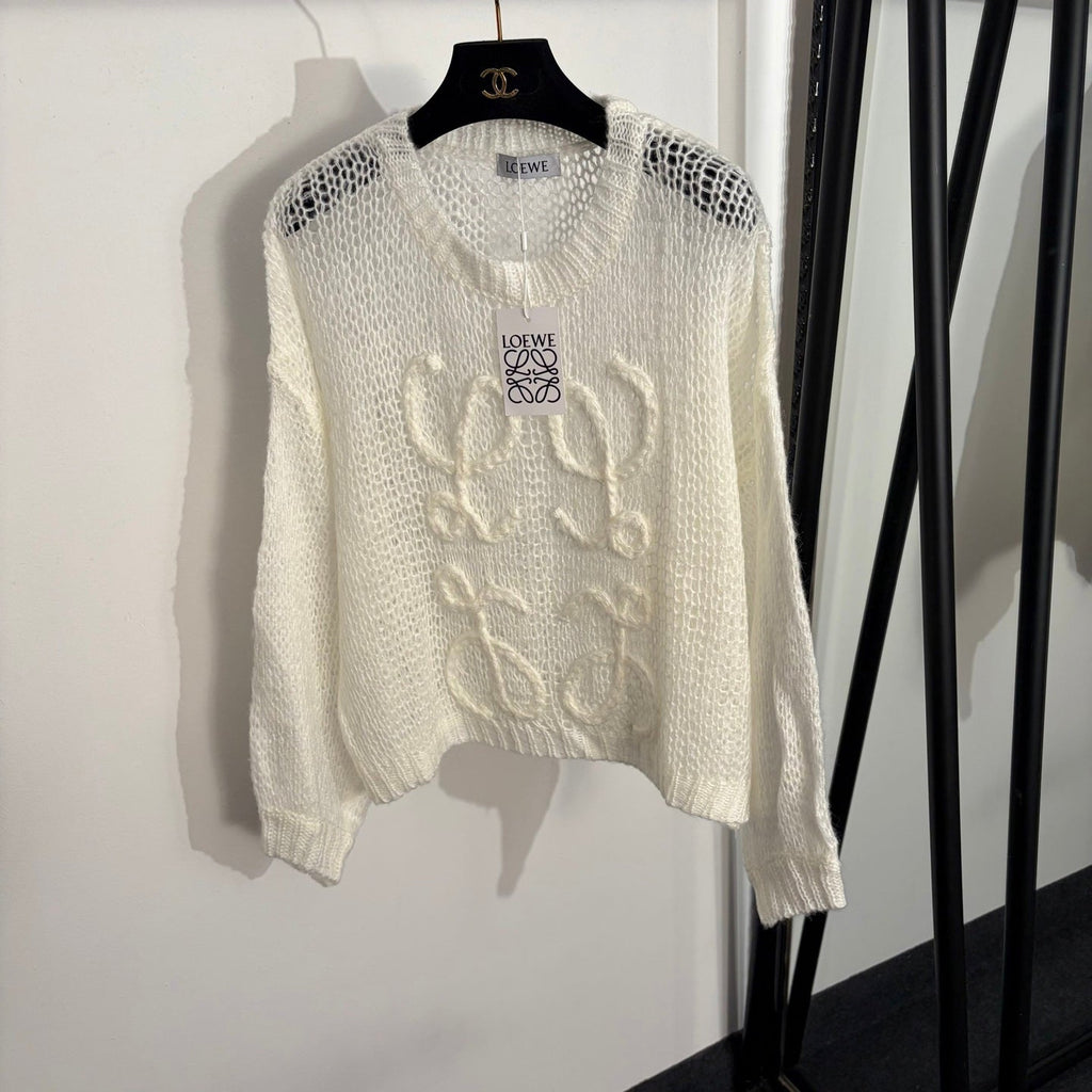 LOEWE 26S OPEN KNIT LONG SLEEVE SWEATER 452