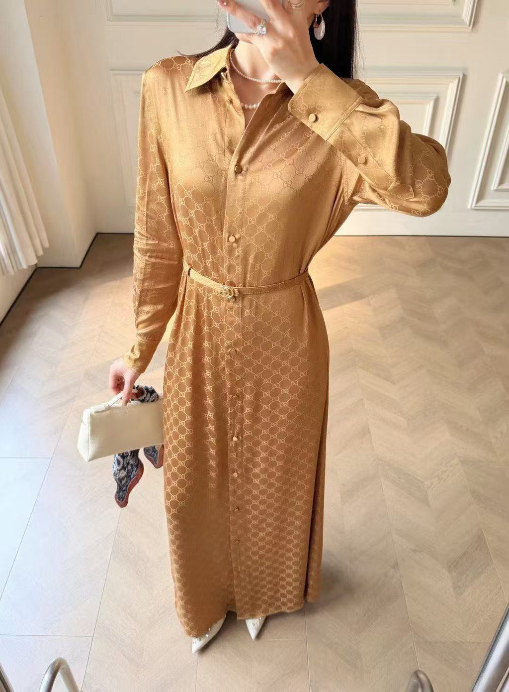 GUCCI 26S LONG SLEEVE SHIRT DRESS 302