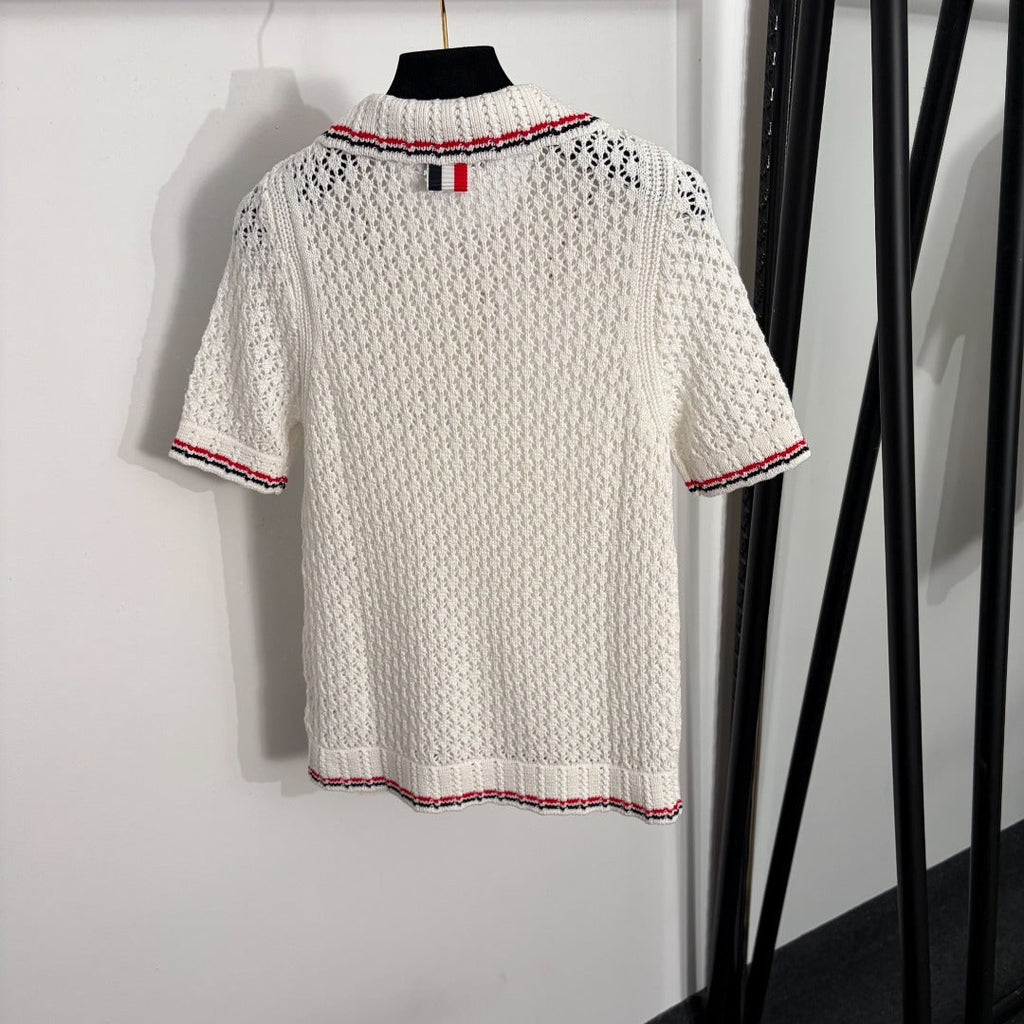 THOM 26S SHORT SLEEVE POLO KNIT TOP STYLE 259