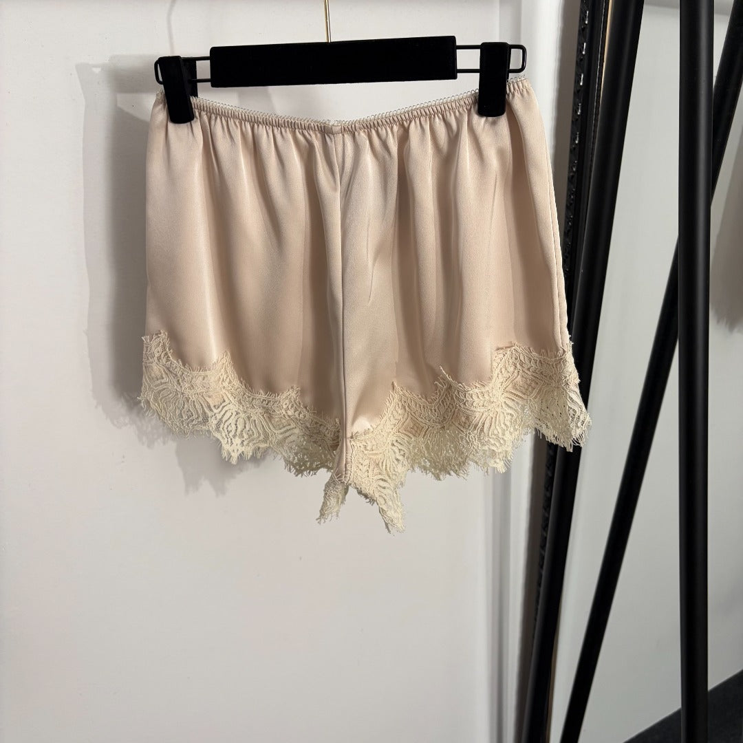 YSL 26S LACE TRIMMED PAJAMA SHORTS PANTS 374