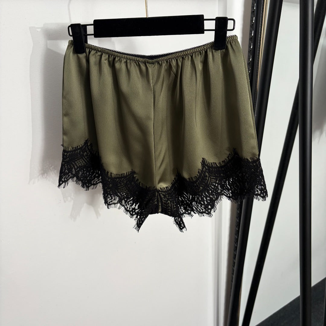 YSL 26S LACE TRIMMED PAJAMA SHORTS PANTS 375
