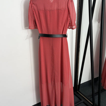 VALENTINO 26S SHORT-SLEEVE CHECKED SHIRT DRESS 462
