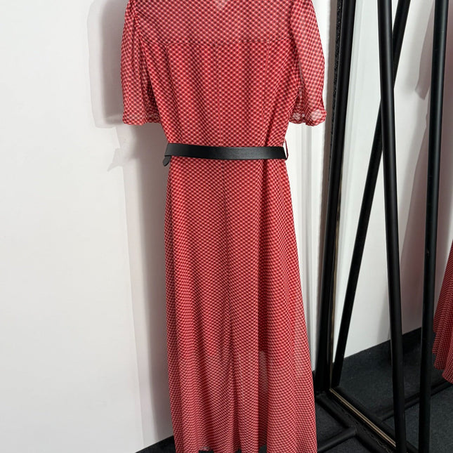 VALENTINO 26S SHORT-SLEEVE CHECKED SHIRT DRESS 462