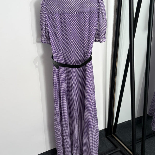 VALENTINO 26S SHORT-SLEEVE CHECKED SHIRT DRESS 464