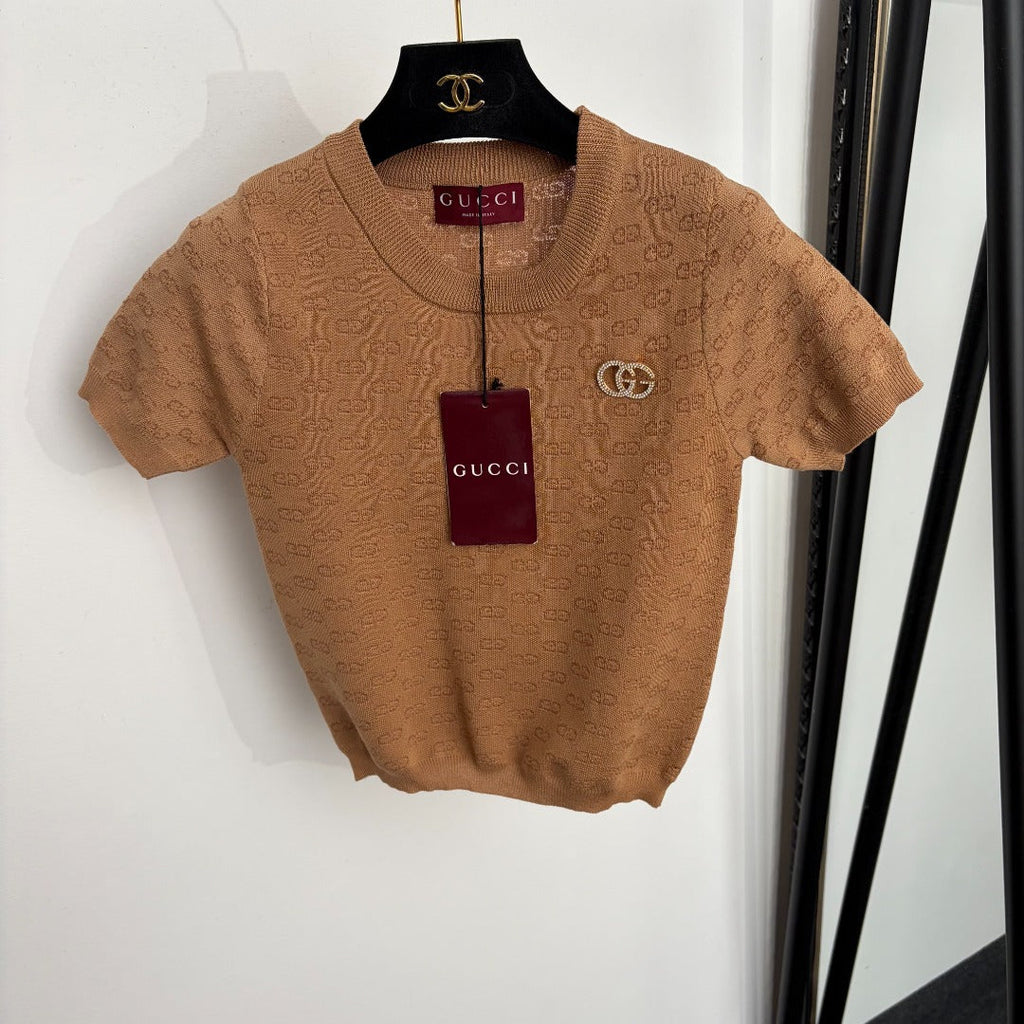 GUCCI 26S SHORT-SLEEVE KNIT TOP 404