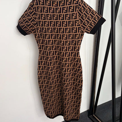 FENDI 26S SHORT-SLEEVE KNIT DRESS 312