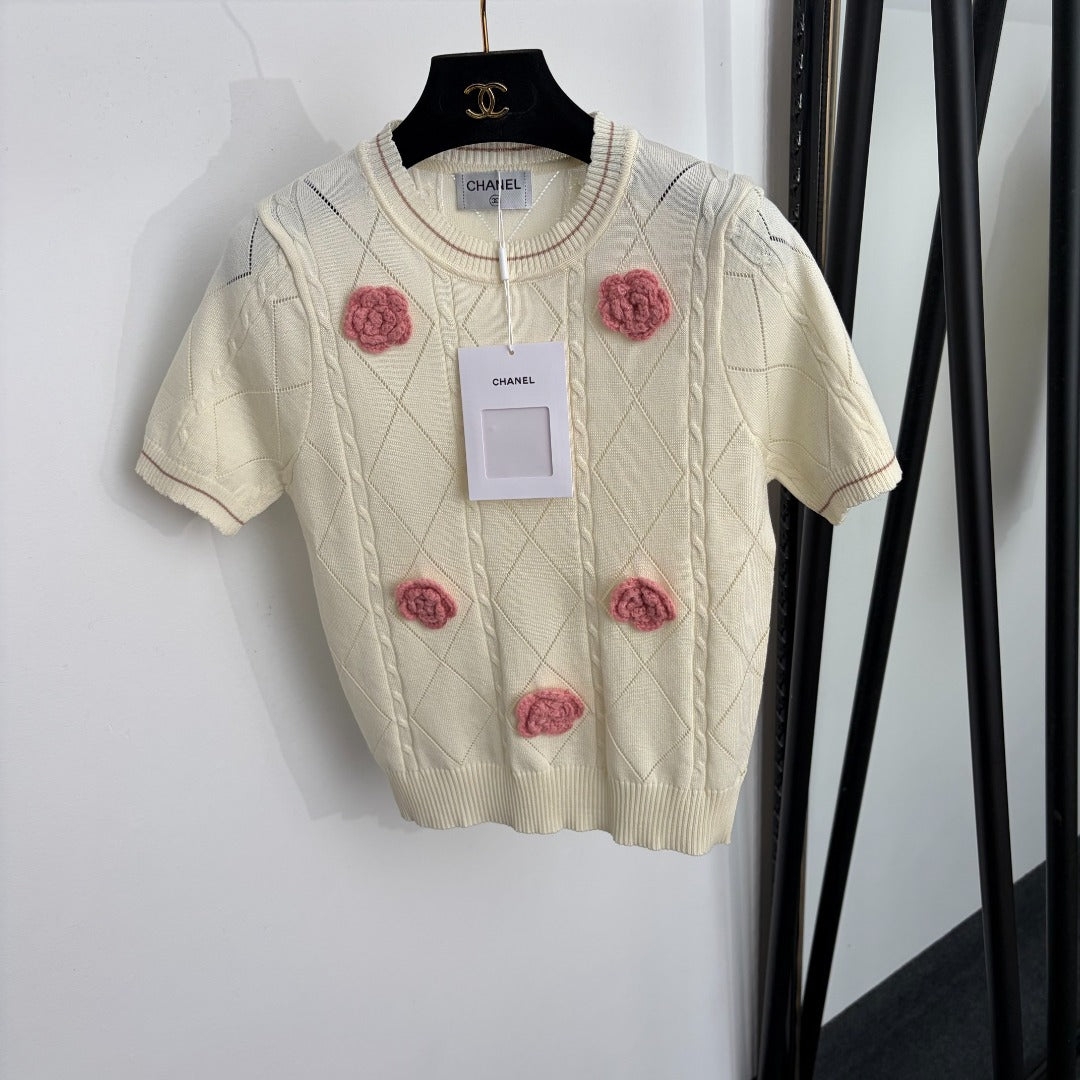 CHANEL 26S SHORT-SLEEVE KNIT TOP 1466