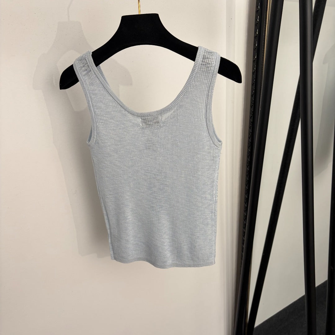 CHANEL 26S SLEEVELESS KNIT TOP 1451