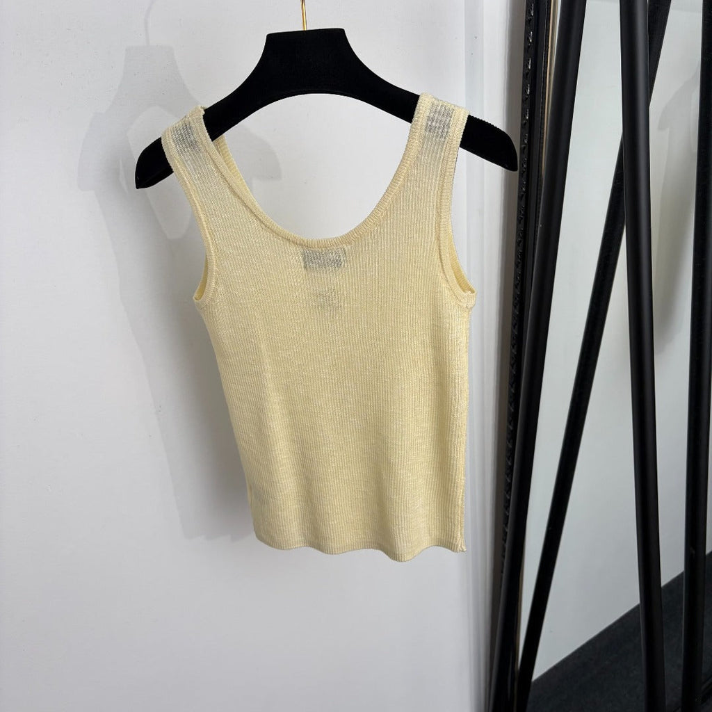 CHANEL 26S SLEEVELESS KNIT TOP 1452