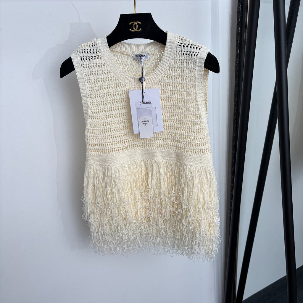 CHANEL 26S FRINGE KNIT VEST 1376
