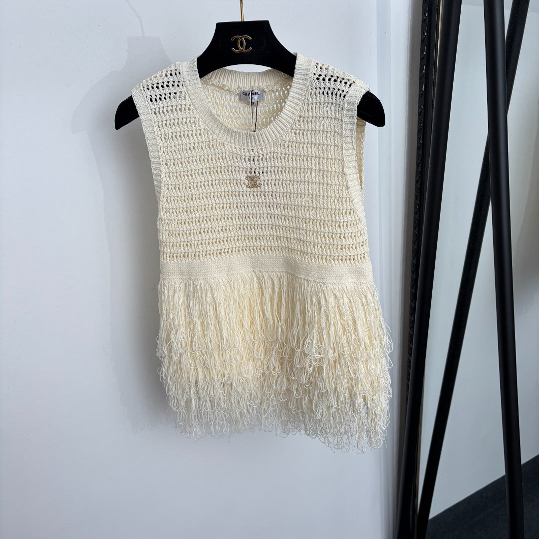 CHANEL 26S FRINGE KNIT VEST 1376