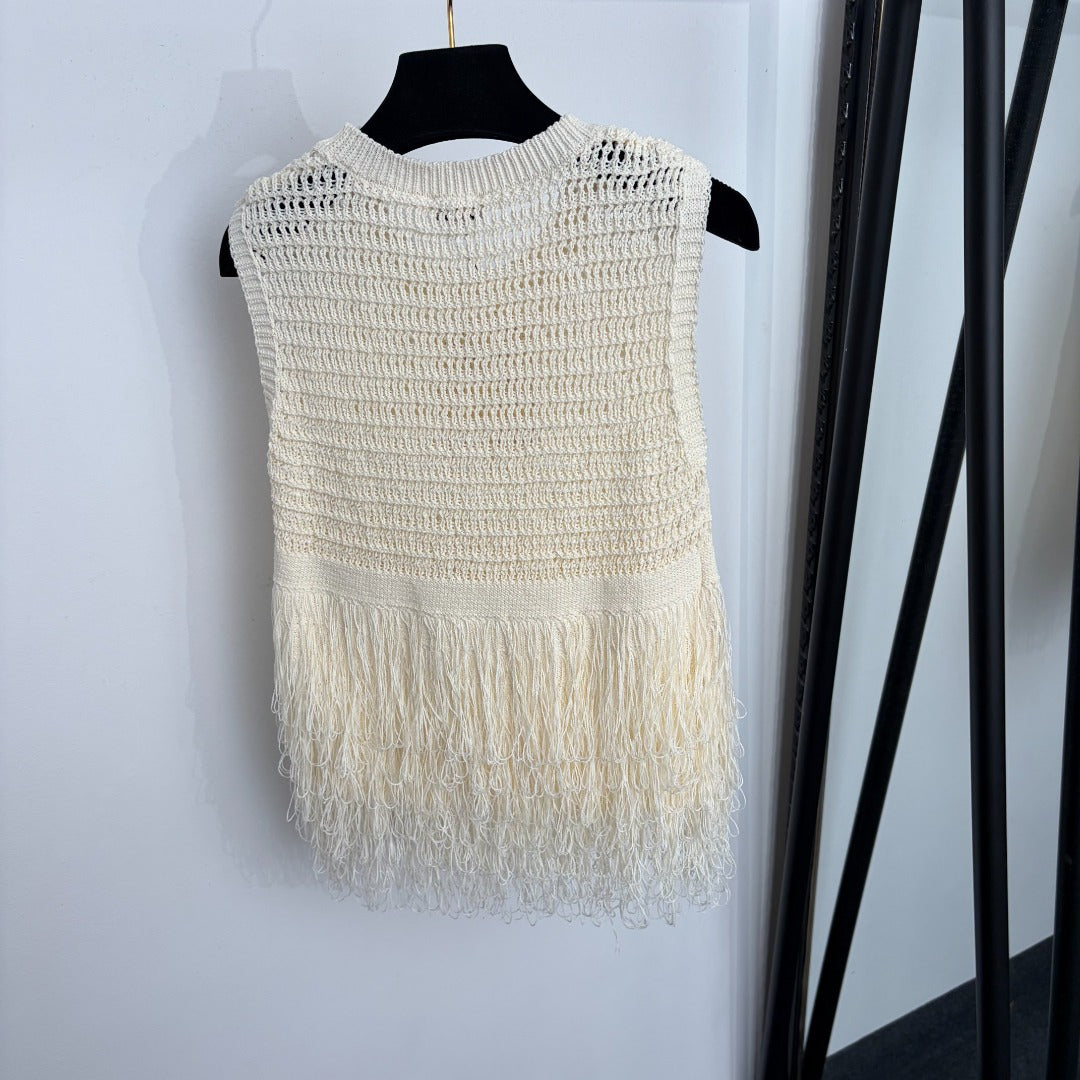 CHANEL 26S FRINGE KNIT VEST 1376
