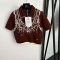 CHANEL 26S SHORT-SLEEVE POLO KNIT TOP 1365