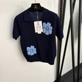 CHANEL 26S SHORT-SLEEVE POLO KNIT TOP 1363
