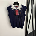 GUCCI 26S PUFF-SLEEVE KNIT POLO TOP 385