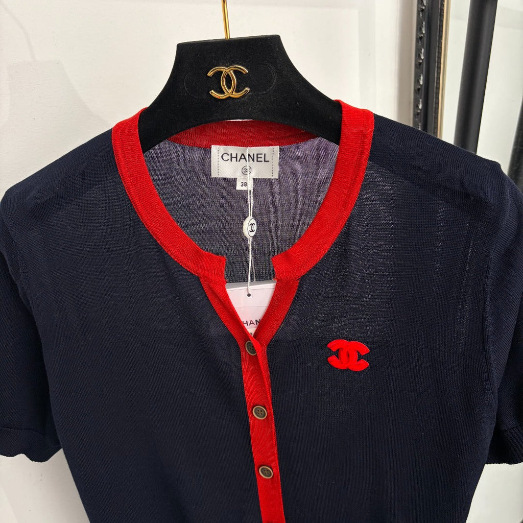 CHANEL 26S SHORT-SLEEVE KNIT TOP 1355