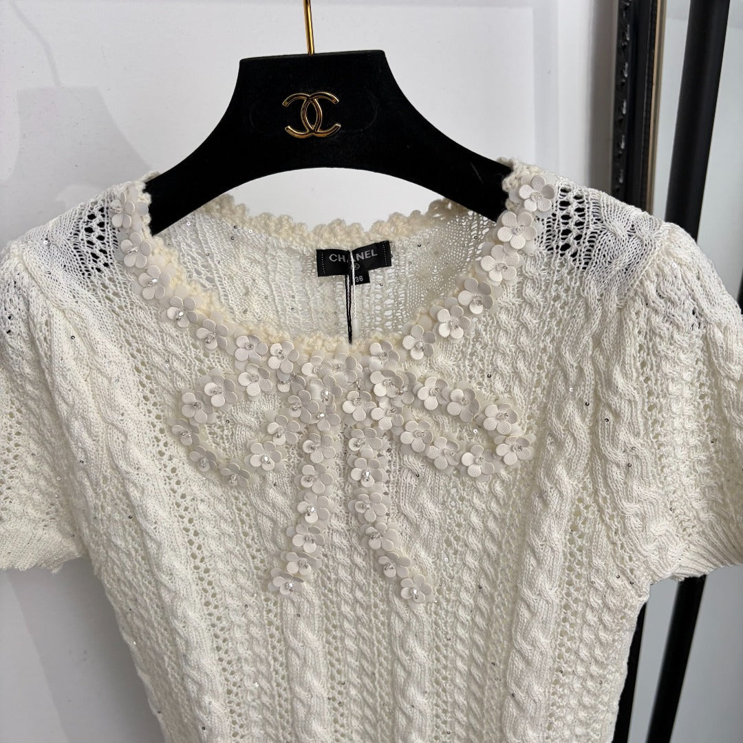 CHANEL 26S SHORT-SLEEVE KNIT TOP 1352