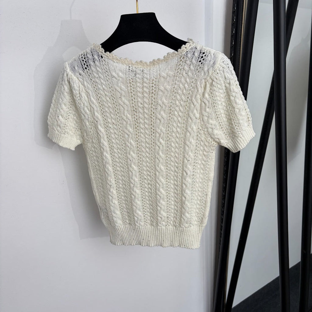 CHANEL 26S SHORT-SLEEVE KNIT TOP 1352