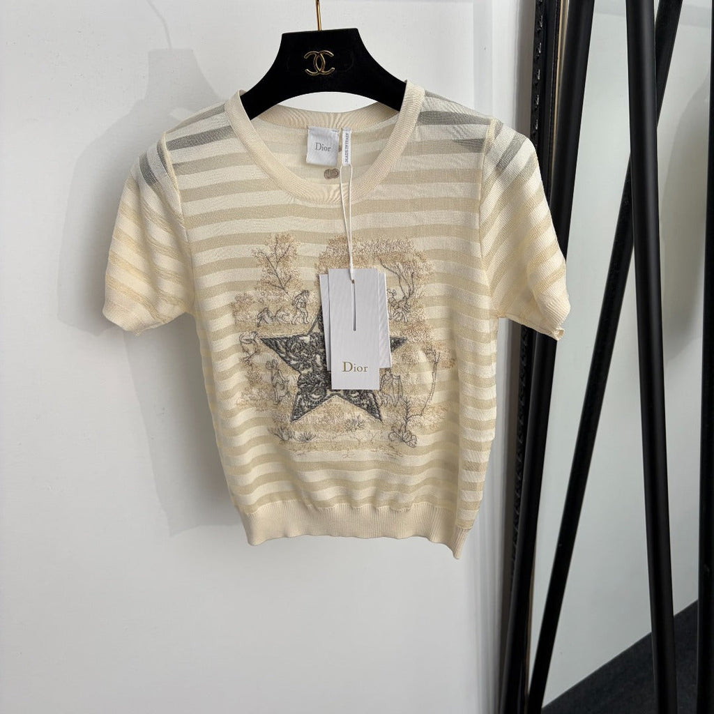 DIOR 26S SHORT-SLEEVE KNIT TOP 1352