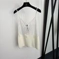 CHANEL 26S LACE-TRIM KNIT CAMI TOP 1489