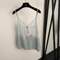 CHANEL 26S LACE-TRIM KNIT CAMI TOP 1488
