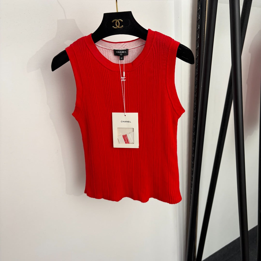 CHANEL 26S SLEEVELESS KNIT TOP 1487