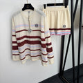 LOEWE 26S STRIPED KNIT CARDIGAN AND SHORTS SET 557