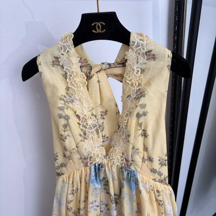 ZIMMERMANN 26S LACE-TRIM FLORAL MINI DRESS 286