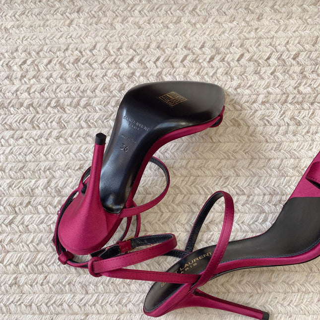 HIGH FLIP FLOPS SANDAL WITH STRAP IN HOT PINK SILK