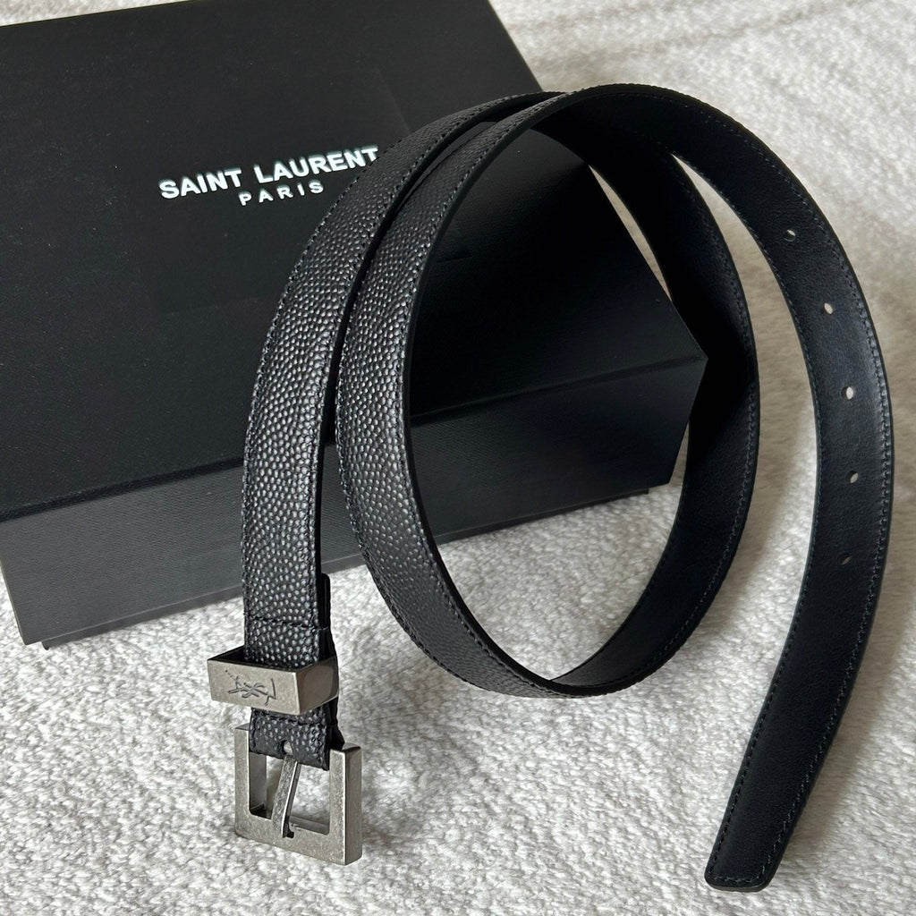 YSL 25S BELT 20 MM IN BLACK GRAINED CALFSKIN 543672