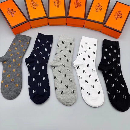 HERMES 26S CREW SOCKS 494831 (1 BOX)