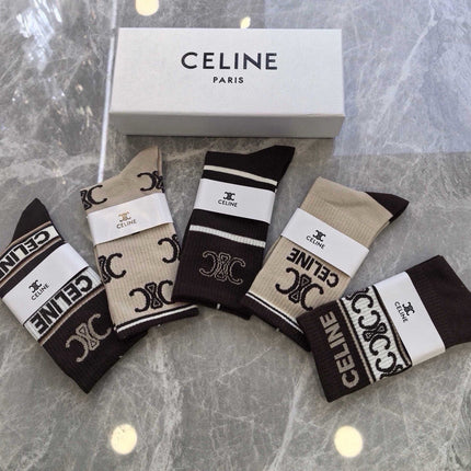 CELINE 26S CREW SOCKS 375609 (1 BOX)